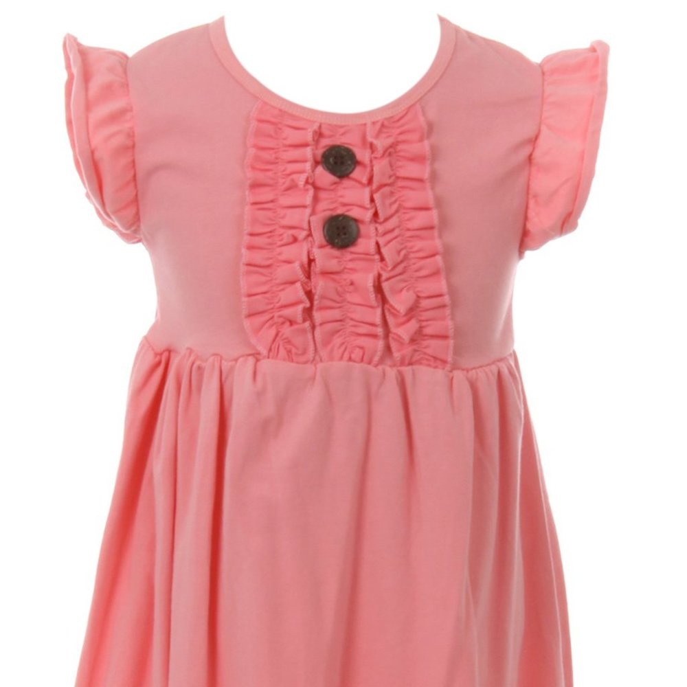 Little Girls Toddler Dress Cap Sleeve Ruffle Casual Daily School outfit Blouse - Picture 5 of 5